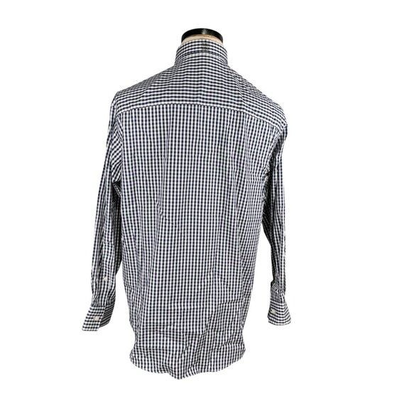 Kenneth Cole Reaction Mens Button-Up Black & White Checkered Non-Iron Shirt M - Picture 5 of 12